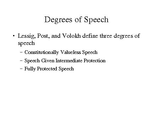 Degrees of Speech