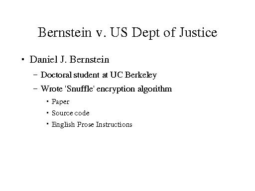 Bernstein v. US Dept of Justice