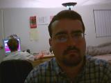 Me in my dorm in AV.  (My roommate is in the background.)